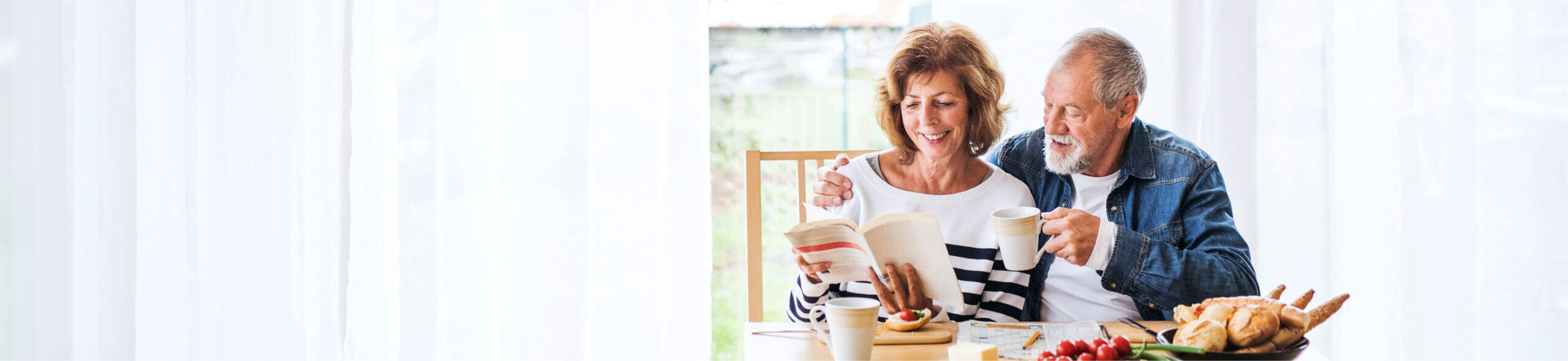 Illustration of couple standing in front of house